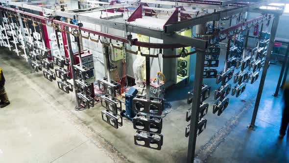 Timelapse Conveyor Line for Painting Metal Products Powder  alt