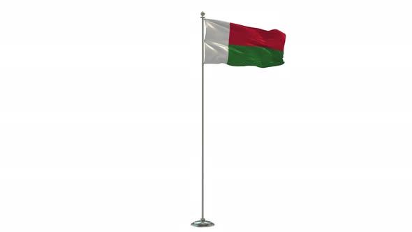 Madagascar  Looping Of The Waving flag Pole With Alpha alt