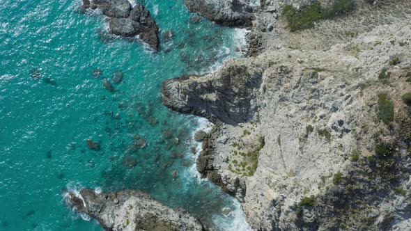 Rocks in Calabria, Sea Italy 4K