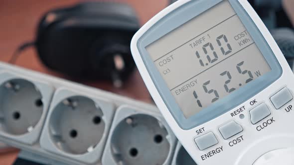 Smart Electric Power Meter Measuring Power Usage alt