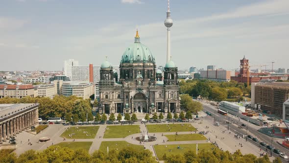 Aerial View of Berlin Cathedral and Altes Museum