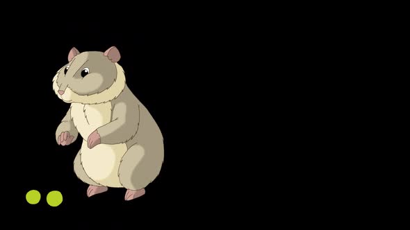Gray hamster eats peas alpha matte alt