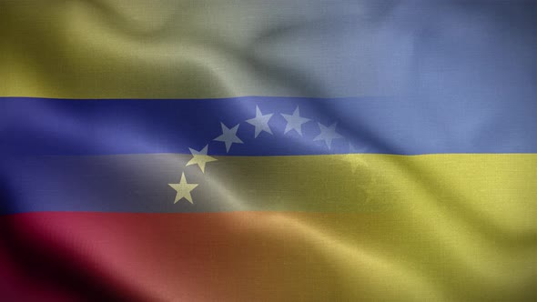 Ukraine Venezuela Flag Loop Background 4K