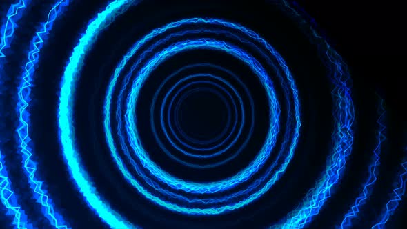 Bright Blue Electrical Neon Circles