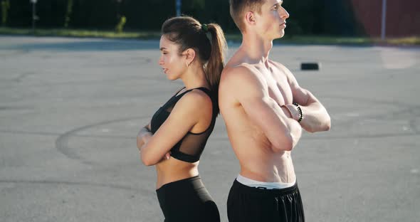 Athletes Couple Portrait on Sunset