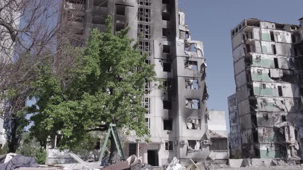 War in Ukraine  Destroyed Building in Borodyanka Bucha District alt