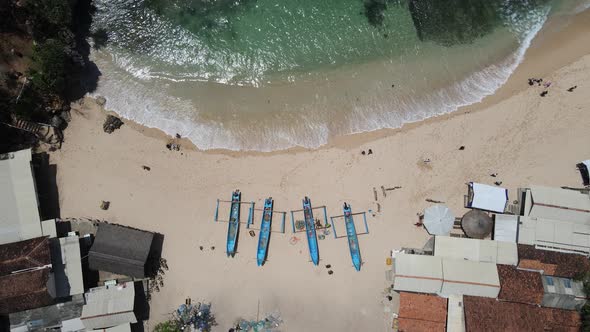 Aerial view of Gunung Kidul Tropical Beach in Indonesia alt
