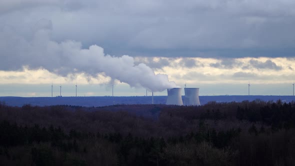 View to Nuclear Power Plant Gundremmingen Germany One Day Before Shut Down