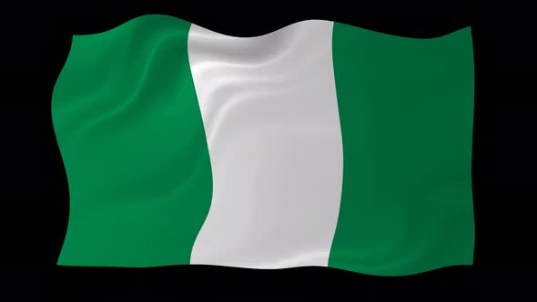 Nigeria Flag Wavy National Flag Animation