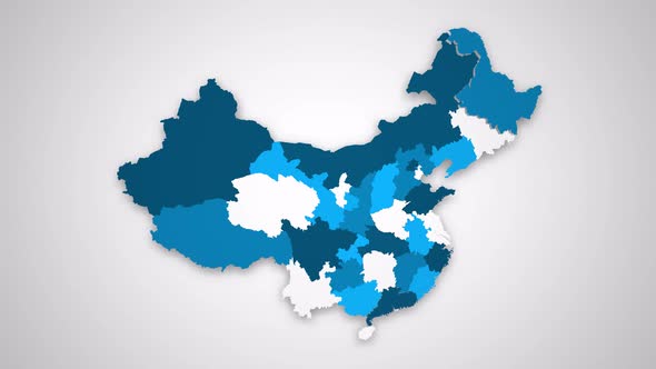 Motion Graphics Animated Map of China Forming - White