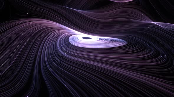 Purple and Blue Swirl of Lines with Particles