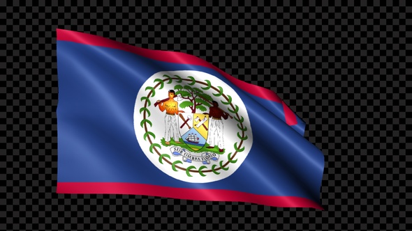 Belize Flag Blowing In The Wind alt