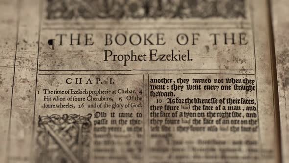The Book Of The Prophet Ezekiel, Slider Shot, Old Paper Bible, King James Bible alt