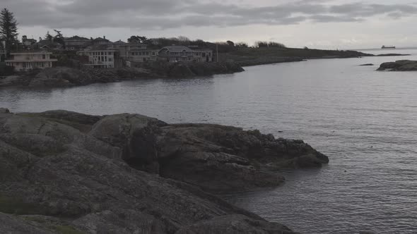 Panoramic View of Rocky Shore on the West Pacific Ocean Coast alt