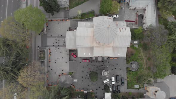 Aerial view on Kashveti Church of St, George on Shota Rustaveli Avenue alt