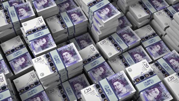 Money Bills British Pounds Banknotes 