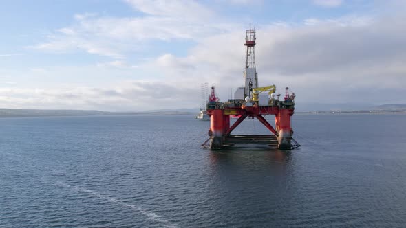 Oil and Gas Drilling Rig in Scotland Awaiting Deployment to the North Sea alt