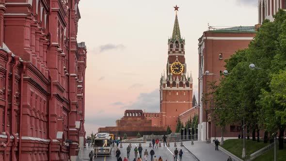 Moscow, Red Square. Kremlin Clock.