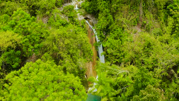Beautiful Tropical Waterfall Philippines Cebu alt