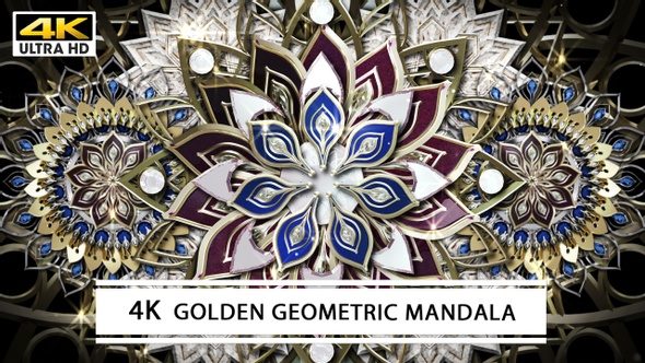 4K Golden Geometric Mandala