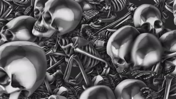 4K Creepy silver skeletons