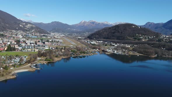 Lugano Airport from above 