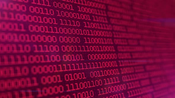 Columns of Crimson Binary Code Digital Symbols alt