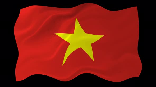 Vietnam Flag Wavy National Flag Animation