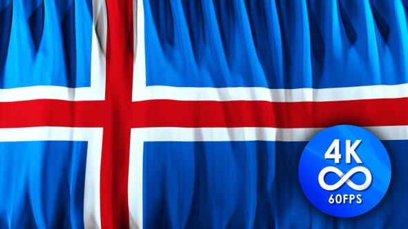 Flag loop ICELAND |4K| 60fps