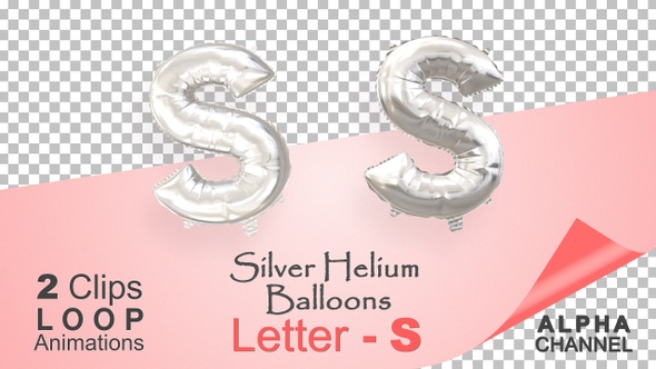 Silver Helium Balloons With Letter – S