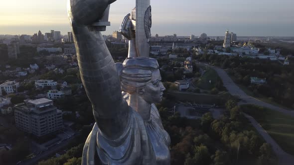Monument Motherland. Aerial. Kyiv. Ukraine alt