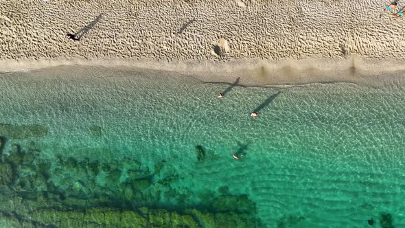 Summer Cleopatra Beach aerial view 4 K alt