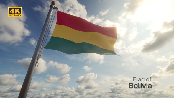 Bolivia Flag on a Flagpole - 4K alt