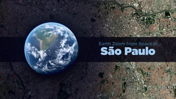 São Paulo (Brazil) Earth Zoom to the City from Space