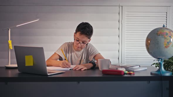 Back to School Online Learning Distance Lesson Education at Home Technology for Schoolboy Business alt