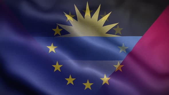 EU Antigua And Barbuda Flag Loop Background 4K