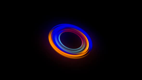 Abstract seamless loop of 3D render neon circle.
