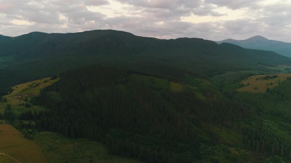 Mountains and Forests in Cloudy Weather