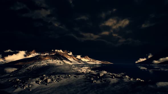 Dramatic Landscape in Antarctica with Storm Coming alt