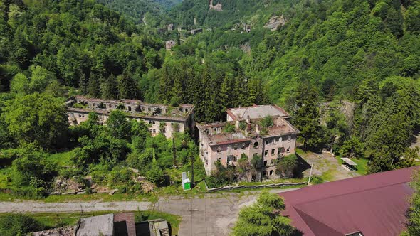 Destroyed and Abandoned Buildings in the Mountains alt