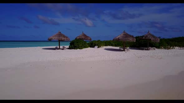 Aerial top view tourism of luxury bay beach time by blue sea with white sand background of a picnic  alt