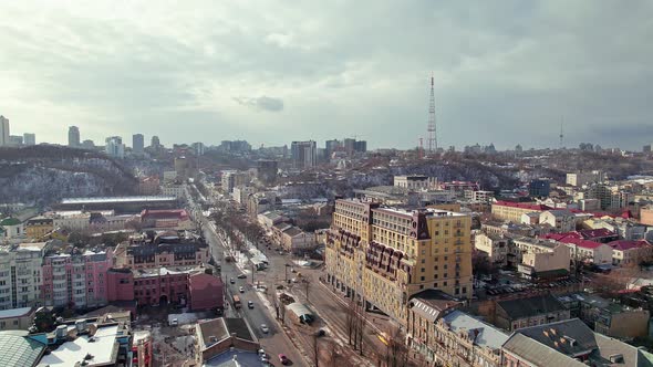 Panorama of Kyiv Street