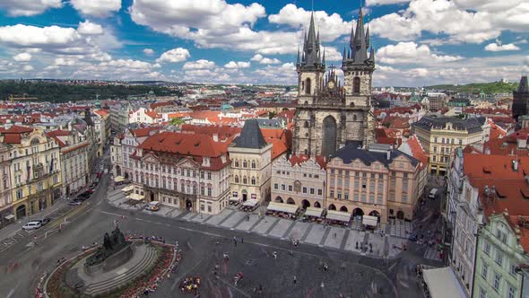 Old Town Square Timelapse in Prague Czech Republic alt