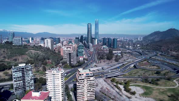 Cityscape of Santiago capital city of Chile South America country. alt
