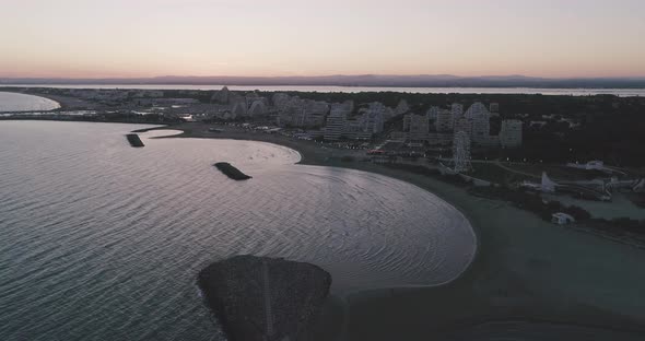 Panorama of the Seaside Resort of La GrandeMotte in the Rising