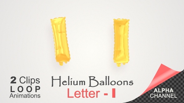 Helium Gold Balloons With Letter – I