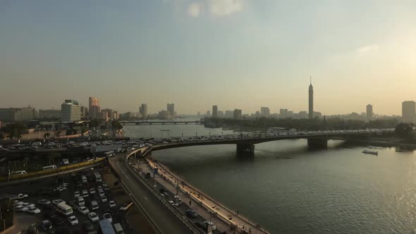 Timelaps of Traffic in Cairo Nile