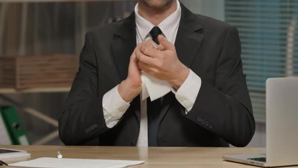 Businessman Holds Contract in Her Hands Then Breaking and Squeeze His alt