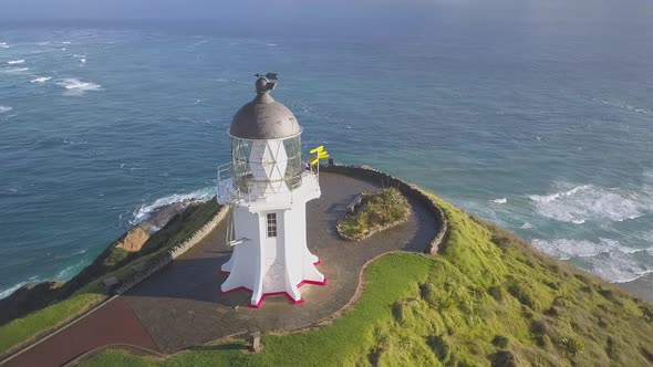 Flying around lighthouse