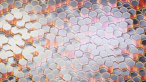 Metallic hexagon material background alt